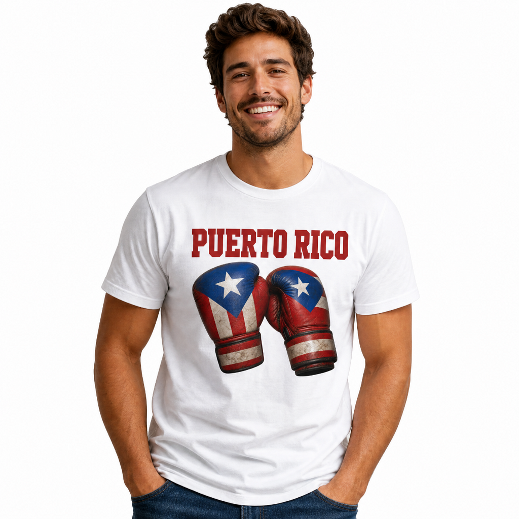 Puerto Rico Boxing Gloves T-Shirt | Puerto Rican Flag Graphic Tee | Boricua Pride Shirt