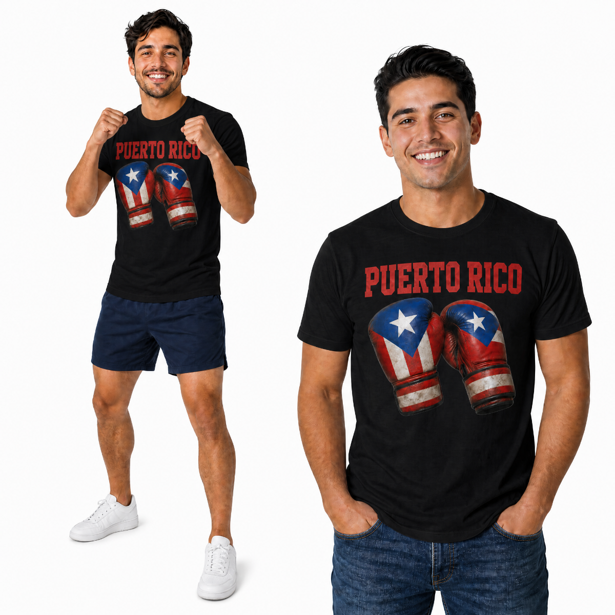 Puerto Rico Boxing Gloves T-Shirt | Puerto Rican Flag Graphic Tee | Boricua Pride Shirt