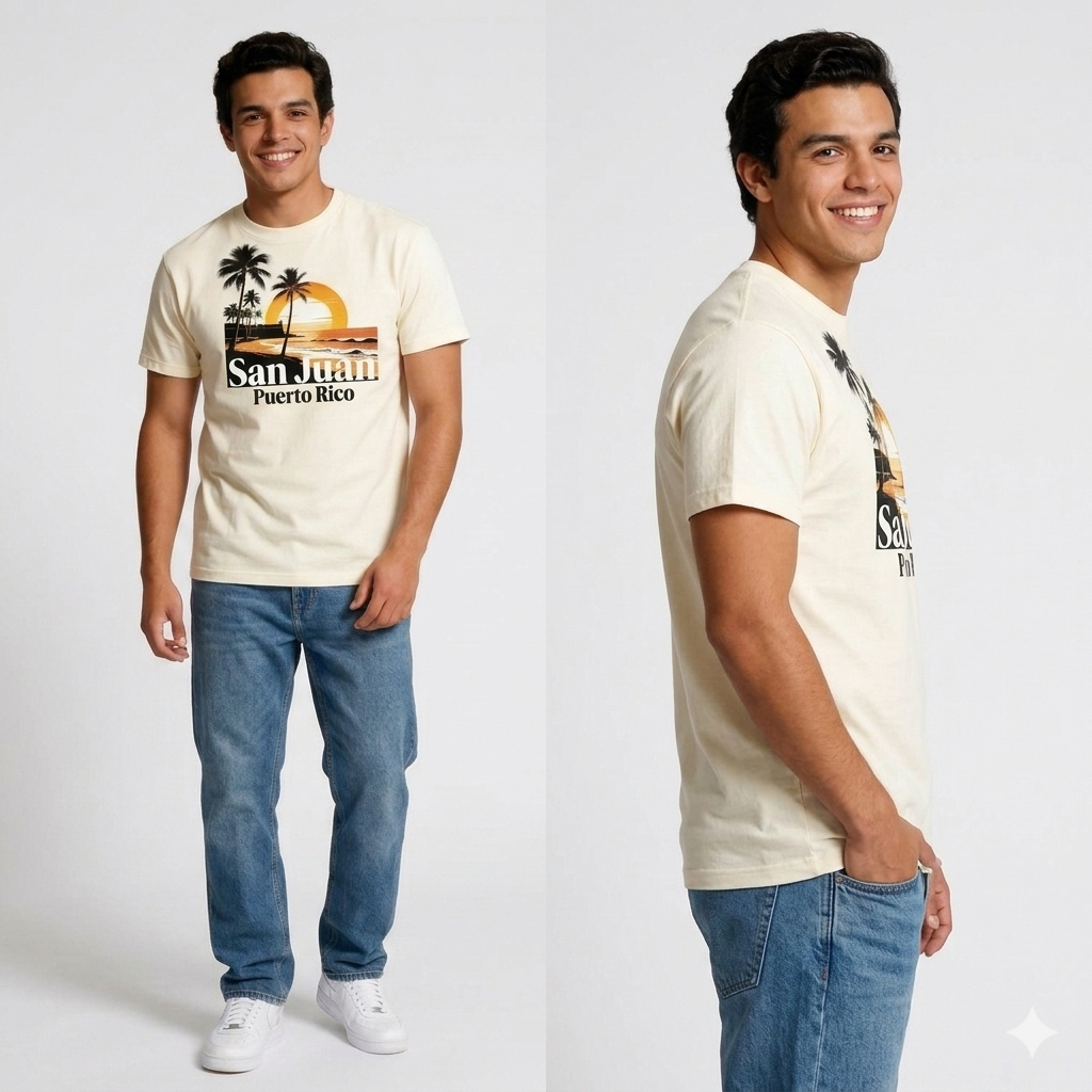 San Juan Puerto Rico Retro Sunset Graphic Tee – Vintage Palm Tree Vacation T-Shirt